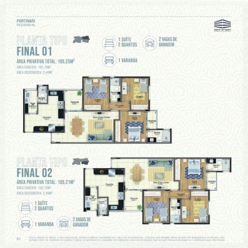 Apartamento com 2 quartos